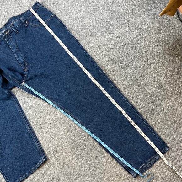 Wrangler Jeans Mens 46 Blue Straight 5 Star Relaxed Fit U-Shape Premium Denim - Picture 4 of 11
